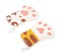 KOMBIUDA 2pcs Baby Bath Sponge Scrubber for Toddlers Soft Striped Brown Leopard Print Exfoliating Shower Towels for Kids for Newborn Bath Time