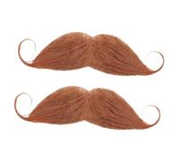 KOMBIUDA 2pcs Beard for Halloween Fake Beard Realistic Halloween Party Funny Moustaches False Moustaches Fake Cosplay Realistic False Brown