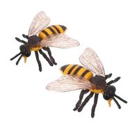 KOMBIUDA 2pcs Bee Figurines Educational Bee Models for Science Project Cake Toppers Safe Skin Friendly Animal Figures for Classroom Home Play