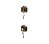 KOMBIUDA 2pcs Birdhouse Key with Yellow Bird Adorable Key Holder for Home Organization Brown Material for Back to School