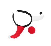 KOMBIUDA 2pcs Black White Red Headbands for Halloween Parties Reusable Carnival Hats for Adults and Women Instant Transformation for Themed Dress Up