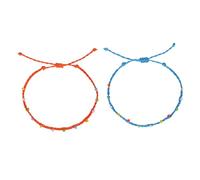 KOMBIUDA 2Pcs Bohemian Style Stone Tassel Anklet Multilayer Folk Design Colorful Beaded Foot Chain for Women Alloy and Premium Stones Bracelet Accessories