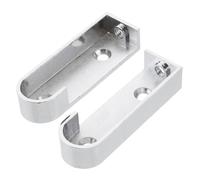 KOMBIUDA 2Pcs Cast Metal Wardrobe Rod End Supports Silver Finish Clothes Hanging Tube Brackets for Standard Oval Rods with Mounting Hardware Included