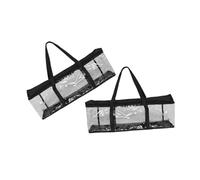 KOMBIUDA 2Pcs CD Storage Bags Transparent DVD Organizer with Carrying Handles Zipper Durable Media Holder for DVDs Albums Video Games Clear Plastic Pouch