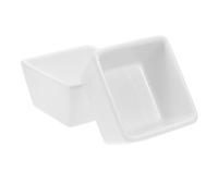 KOMBIUDA 2pcs Ceramic Cube Candy Storage Jars with Smooth Surface and No Burr, White Sugar Containers for Restaurants and Food Stores, Sturdy Food Storage Holders for Home Supplies