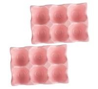 KOMBIUDA 2pcs Ceramic Egg Holder Storage Containers 6 Grids Egg Tray Shockproof Modern Elegant Kitchen Storage Refrigerator Organizing Keeping Fresh