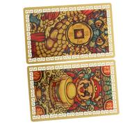 KOMBIUDA 2pcs Chinese Style Spiritual Amulet Protection Card God of Fortune Cards for Luck Peace and Happiness Portable Auspicious Blessing Purses and Notebooks