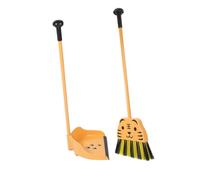 KOMBIUDA 2Pcs Cleaning Broom and Dustpan Set Miniature Lightweight Pretend Play Housekeeping Kit for Preschool Easy Grip Promotes Independence and Life Skills Development