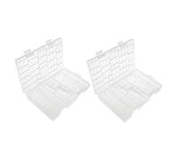 KOMBIUDA 2pcs Clear Battery Organizer Box Portable Storage Case for Aa Aaa Batteries with Transparent Lid Durable Design for Desk Organization and Circuit Prevention
