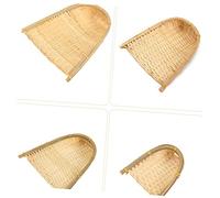 KOMBIUDA 2pcs Creative Boys and Girls DIY Art Pendants from Handmade Winnowing Pan Bamboo Wall Decor