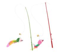 KOMBIUDA 2pcs Creative Cat Teasing Stick with Pendant Lightweight Cat Interactive Kitten Play Wand to Enhance Pet Engagement and Exercise