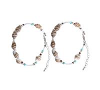 KOMBIUDA 2pcs Creative Chic Conch Anklet Foot Pendant Chain Fashion Beach Jewelry for Women and Delicate Summer Accessory