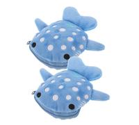 KOMBIUDA 2Pcs Cute Shark Coin Purse Plush Cartoon Pouch for Women Zippered Coin Wallet for Coins Cards Jewelry Portable Multi Functional Storage