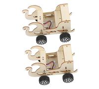 KOMBIUDA 2pcs DIY Stem Car Kit with High Precision Sound Sensor Wooden Voice Control Model for Science Projects Educational Engineering for Hands Learning and Creative Exploration