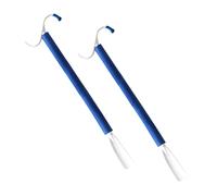 KOMBIUDA 2pcs Dressing Aid Stick and Sock Aid Kit Shoe Horn Long Handled Dressing Pole for Elderly Disabled and Pregnant Women for Socks and Shoes Ivory White and Blue