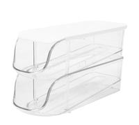 KOMBIUDA 2pcs Egg Organizer for Refrigerator Durable Egg Holder Storage Bin with Spacious Capacity Chic Design for Kitchen Automatic Rolling Dispenser Glacier