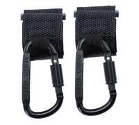 KOMBIUDA 2pcs Electric Bike Hooks Stroller Hanging Clips Non-Slip Lockable Black Flat Hooks for Nursery Bags and Pram Accessories, Front-Mounted No-Drill Installation for Baby Strollers