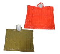 KOMBIUDA 2pcs Emergency Blanket and Camping Poncho with Hood Reusable Raincoat for Adults Portable Survival Gear for Hiking Outdoor Camping and Wilderness Protection