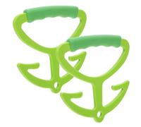 KOMBIUDA 2pcs Ergonomic Grocery Bag Carrier Handles Portable Light Green Double Hook Tote Grip for Heavy Loads Labor-Saving Shopping Bag Holder with Non-Skid Design