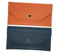 KOMBIUDA 2pcs Fake Leather Budget Envelope Wallet Compact Cash Organizer Pouch with Secure Closure for Women Mini Money Holder for Travel Cards Receipts Portable Cash Carrying Wallet