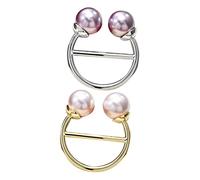 KOMBIUDA 2Pcs Fashion Scarf Buckles for Shirts Clothes Stylish Hemline Accessories Unique Pearl Design Comfortable Durable Knot Fixing Clips
