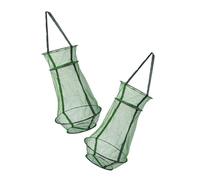 KOMBIUDA 2pcs Folding Fish Basket Portable Collapsible Fishing Net for Bait Storage Lightweight Nylon Mesh Trap for Crayfish Crab Shrimp Lobster Quick Drainage