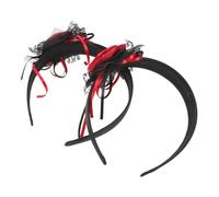 KOMBIUDA 2pcs Gothic Fake Rose Hairband for Halloween Cosplay Day Dead Floral Crown Headband with Lifelike Roses Comfortable Stable Fit Evil Costume Accessory for Women and Brides