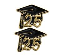 KOMBIUDA 2pcs Graduation Cap Lapel Pins Metal Brooches for Students Graduation Souvenir Class of Commemorative Accessories Elegant Design and Exam Celebrations