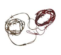KOMBIUDA 2pcs Halloween Fake Rusted Barbed Wire Garland with Unique Thorn Shape Realistic Plastic Wire Decoration for Haunted Houses Cowboy Masquerade Party Props Easy Indoor Outdoor Setup