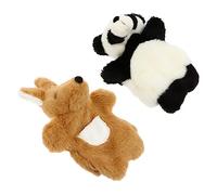 KOMBIUDA 2pcs Hand Puppets Soft Stuffed Animal Role Play for Imaginative Storytelling and Interactive Learning Home and School Settings