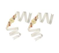 KOMBIUDA 2pcs Handmade Maternity Flower Sash Belt for Shower Wedding Elegant Floral Waist Accessory for Expecting Mothers Comfortable Fit for Gender Reveal Maternity Photoshoots