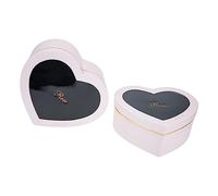 KOMBIUDA 2Pcs Heart Shaped present Packaging Box with Transparent Window for Valentine's Day Flower Arrangement Elegant Flower Box for Weddings and Birthdays