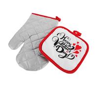 KOMBIUDA 2pcs Heat Resistant Oven Mitts for Women Long Grill Gloves Non-slip Grip Kitchen Cooking Gloves Thermal Mittens for Oven Microwave Baking Heavy Duty