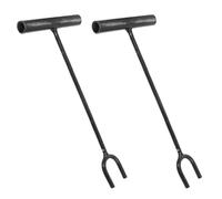 KOMBIUDA 2pcs Heavy Duty Metal Manhole Lifters 30cm x 8mm Pull Hooks for Lifting and Removing Drain Grates, Manhole Cover Pullers Suitable for Plumbing and Drain Maintenance