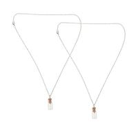 KOMBIUDA 2pcs Inspirational Christian Mustard Seed Necklace with Glass Vial Pendant Tiny Religious Charm Jewelry for Men and Women Motivational Faith Keepsake Gift for Baptism and Daily