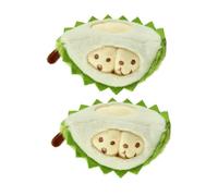 KOMBIUDA 2pcs Kawaii Plush Key Charm Cute Green Durian Stuffed Pendant for Bags Keys School Backpack Adorable Soft Keychain Ornament for Boys Youthful Accessory