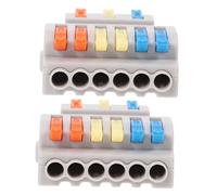 KOMBIUDA 2pcs Lever Wire Connectors Electrical Wire Connector Blocks Quick Splice Compact Terminal for Household Building Wiring Nylon Copper Insulated
