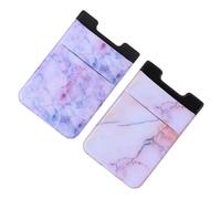 KOMBIUDA 2Pcs Marble Pattern Adhesive Phone Wallet Strong Hold Cellphone Holder for Id Credit Cards Fits Smartphones Stylish Durable Design