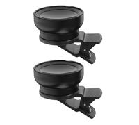 KOMBIUDA 2pcs Mobile Phone Lens Attachment Wide Angle Macro Lens Clip for Smartphone Photography Videography Travel Accessories