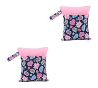 KOMBIUDA 2pcs Multi-Purpose Changing Bag Diaper Wet Bag Zipper Closure Scented Nappy Caddy Organizer Dry Wet for Travel Storage
