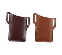 KOMBIUDA 2Pcs Outdoor Cell Phone Waist Bag Lost PU Pouch for Hiking Running Daily Use Vintage Light for Men