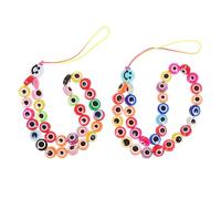 KOMBIUDA 2pcs Pearl Phone Lanyard Beaded Phone Chain for Neck Fashion Eye Shaped Strap Delicate Hanging Rope