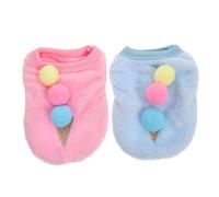 KOMBIUDA 2Pcs Pet Bunny Vest Ice Cream Pattern Soft Warm Rabbit Clothes for Xxs Small Dogs and Puppies Cute Cosplay Costume Matching Blue and Pink
