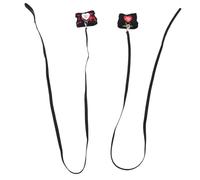 KOMBIUDA 2pcs Pet Harness and Leash for Small Animals Red Plaid and Black Comfortable Adjustable Bunny Harness for Guinea Pig Chinchilla Outdoor Walks