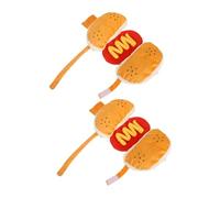 KOMBIUDA 2PCS Pet Hot Dog Hamburger Costume for Cats and Puppies Soft Warm Cotton Cosplay Outfit with Easy Off Design Funny Animal Party Dress Up for Halloween Birthday Holiday S