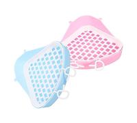 KOMBIUDA 2Pcs Pet Toilet Litter Box for Rabbits and Guinea Pigs Detachable Potty Trainer with Rounded Mesh Edges Design for Comfortable Small Animal Toilet Use in Living Rooms and Gardens