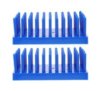 KOMBIUDA 2pcs Plastic Test Tube Drying Rack Holder with 66 Columns and Elevated Base, Blue Double Layer Design for Enhanced Drying Efficiency, Suitable for Plastic Test Tubes in Research