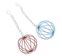 KOMBIUDA 2pcs Rabbit Feeder Balls Hanging Cage Hay Holder Iron Grass Storage Rack for Small Pets Bunny Guinea Pig Chinchilla Play Wear-resistant Design