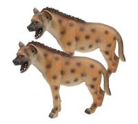 KOMBIUDA 2pcs Realistic African Hyena Model for Educational Plastic Wildlife Figurines for Cognitive Learning Detailed Craftsmanship Safe Small Animal Playset