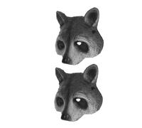 KOMBIUDA 2pcs Realistic PU Foam Raccoon Half Face Mask Lightweight Cosplay Accessory for Halloween Carnival Party Fits Adults and Teens Fun Animal Costume Prop for Masquerade and Dress Up